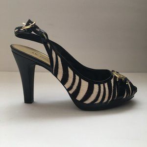 Anne Klein | Zebra Slingback Heels | 7.5